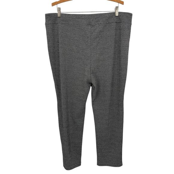 Chico’s Textured Black/White Pull On Pants Women's Size 3 (XL 16/18) - Picture 2 of 6